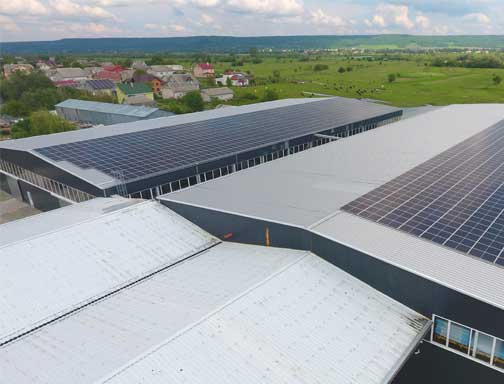 2MW Solar System in Switzerland Factory Roof