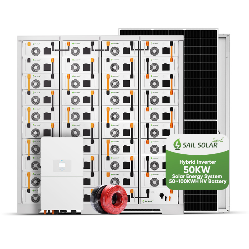 High Quality 50KW On/Off Grid Hybrid Solar System for Commercial Energy Storage System Solution