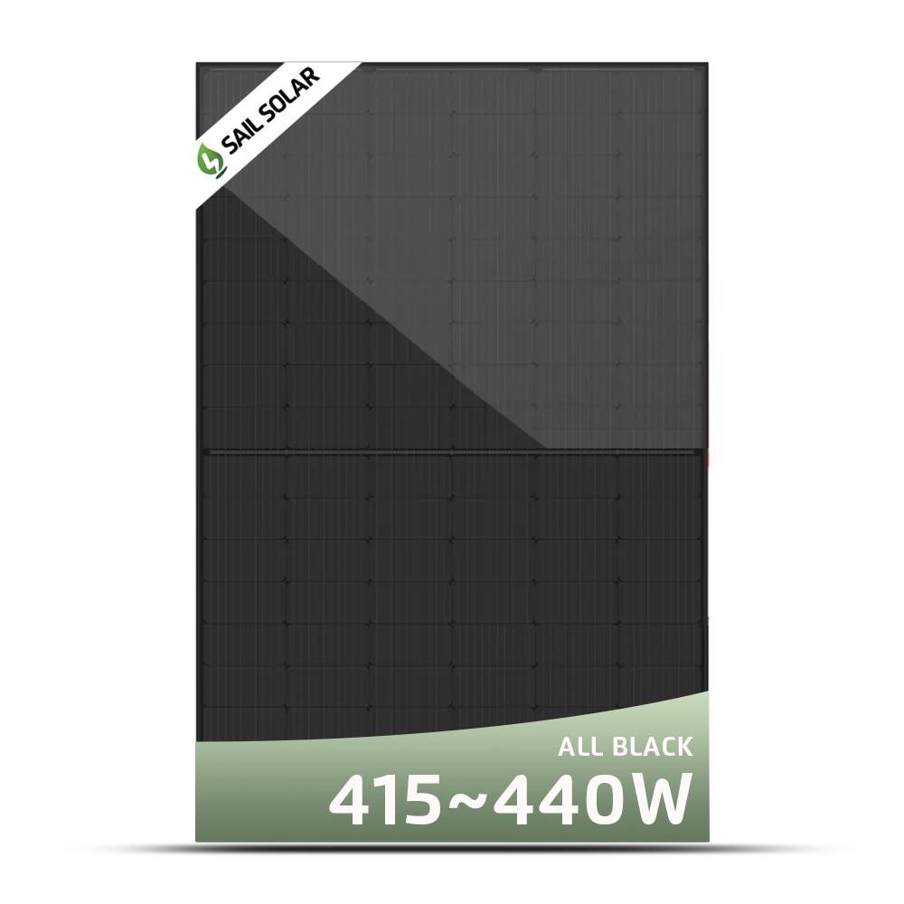 All Black Bifacial Solar Panel PV N Type Topcon Module 420Wp 425Wp 430Wp 435Wp 440Wp Europe Stock