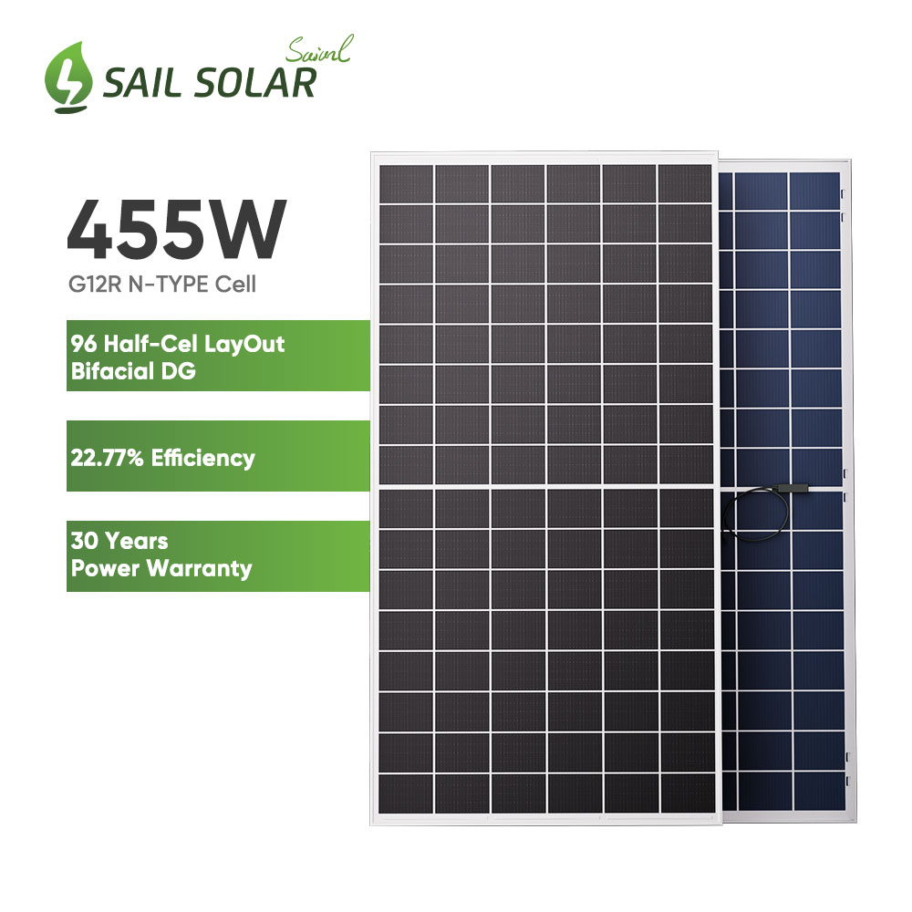 SAIL SOLAR 96 Cells Layout Bifacial Double Glass Solar Panel 435W 440W 445W 450W 455W