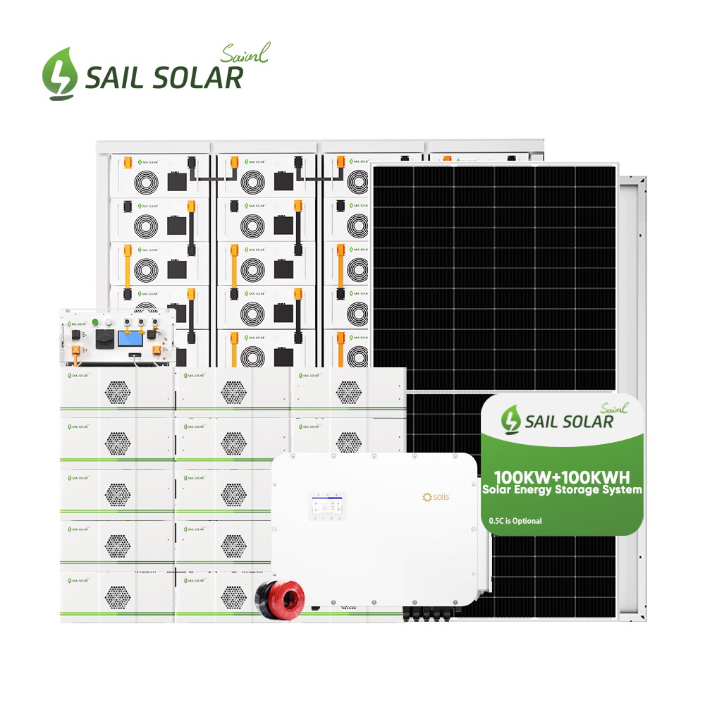 100KW Hybrid Solar Power System With 100KWH Battery For Commercial and Industry Use