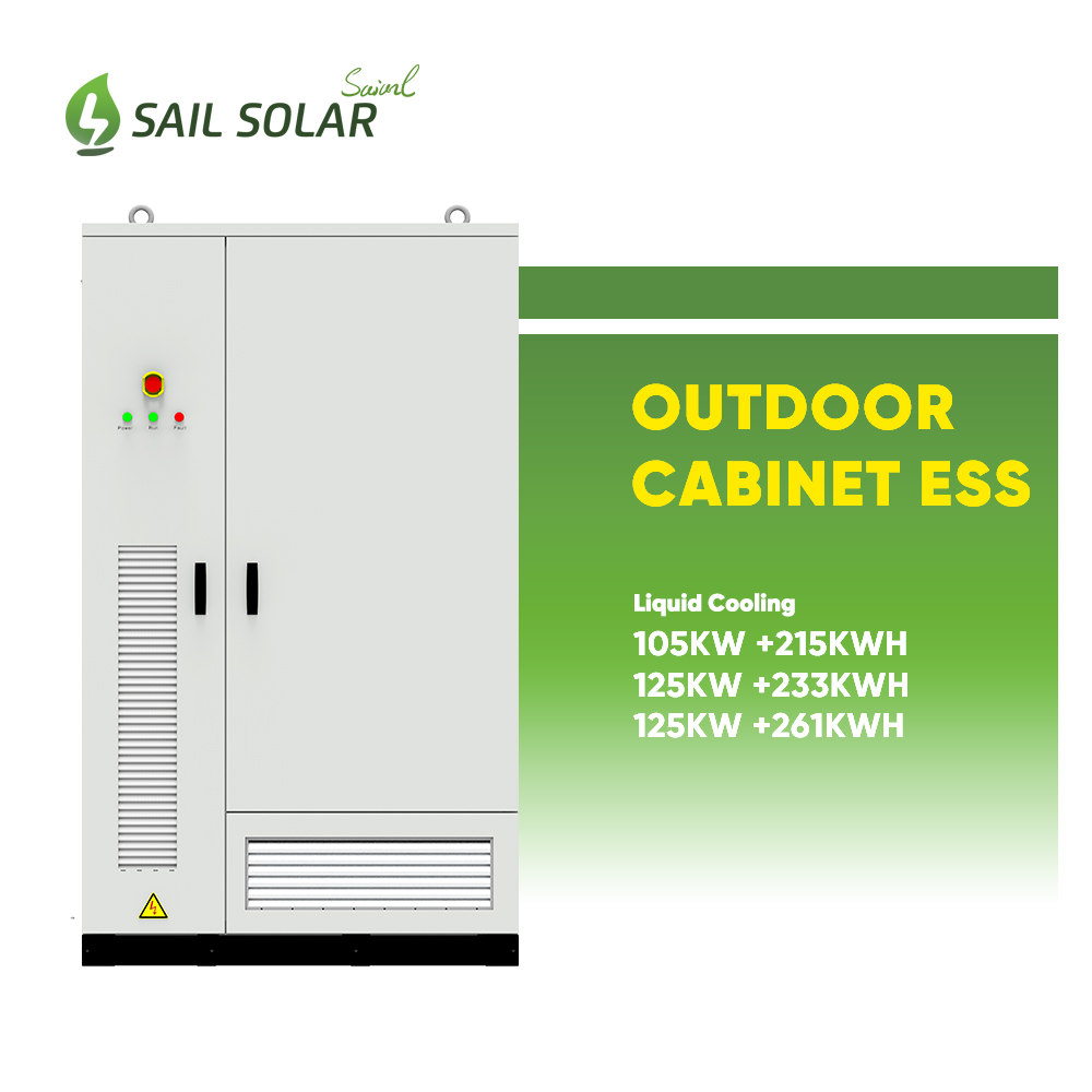 SAIL SOLAR 105KW to 125KW PCS with 215KWH to 261KWH Battery All-in-One Outdoor Energy Storage System for Commercial Use